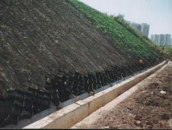 Укрепление склонов при помощи геокаркаса